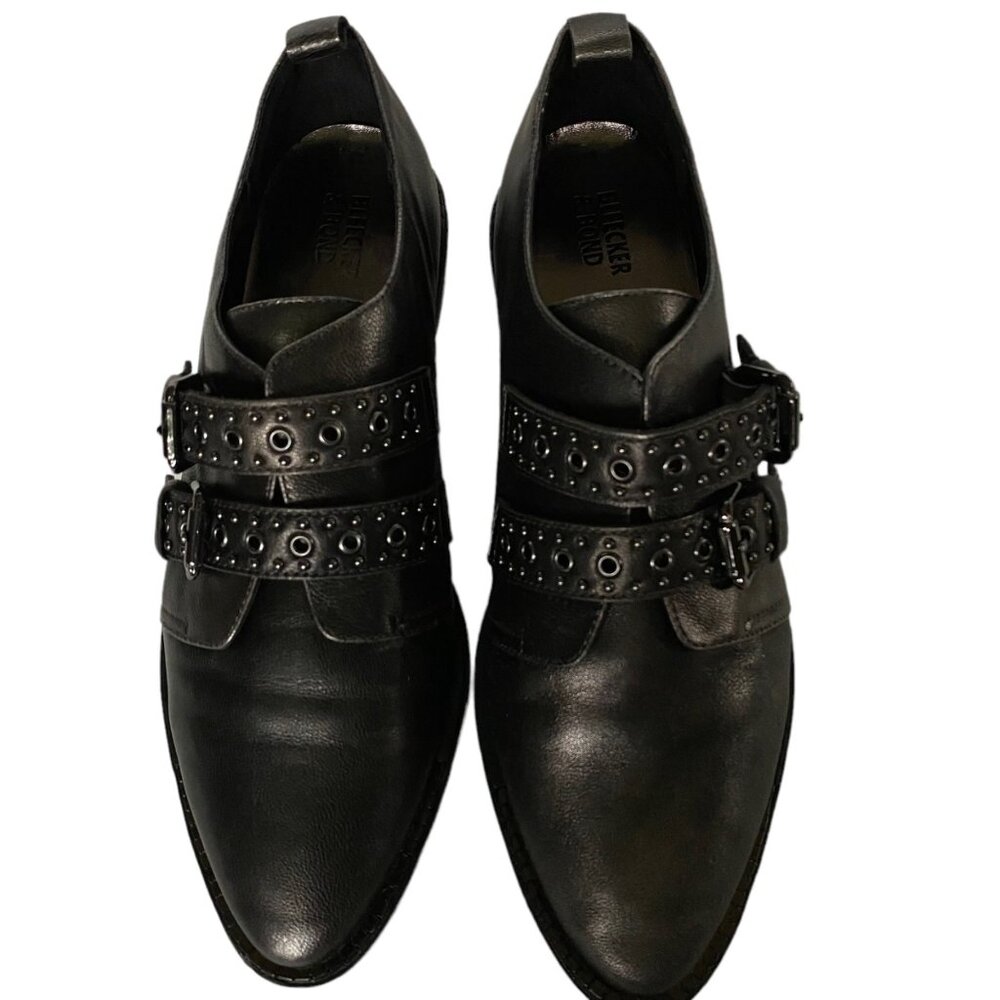 Bleecker Bond LEIGH Women Oxford Shoes 10M EU 41 Gray Monk Strap Buckle Leather - Picture 5 of 10